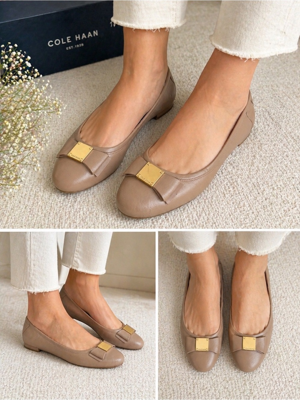 Cole Haan Tali Bow Ballet Flats – Maple Leather Size 7 – New with Box - Picture 10 of 10